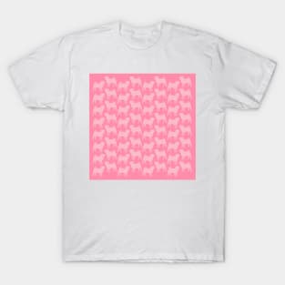 Pink Pug Pattern T-Shirt